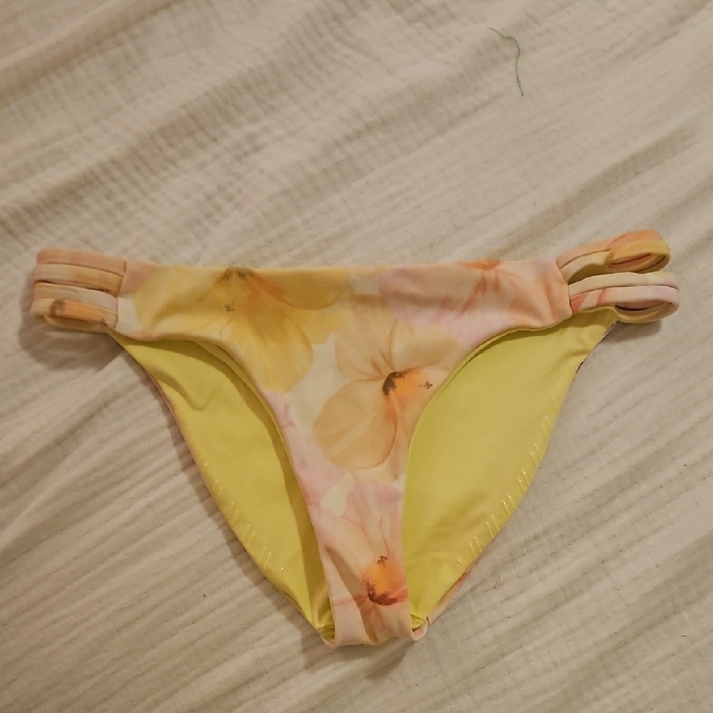 Hurley Floral Bikini Bottom with Yellow Accents